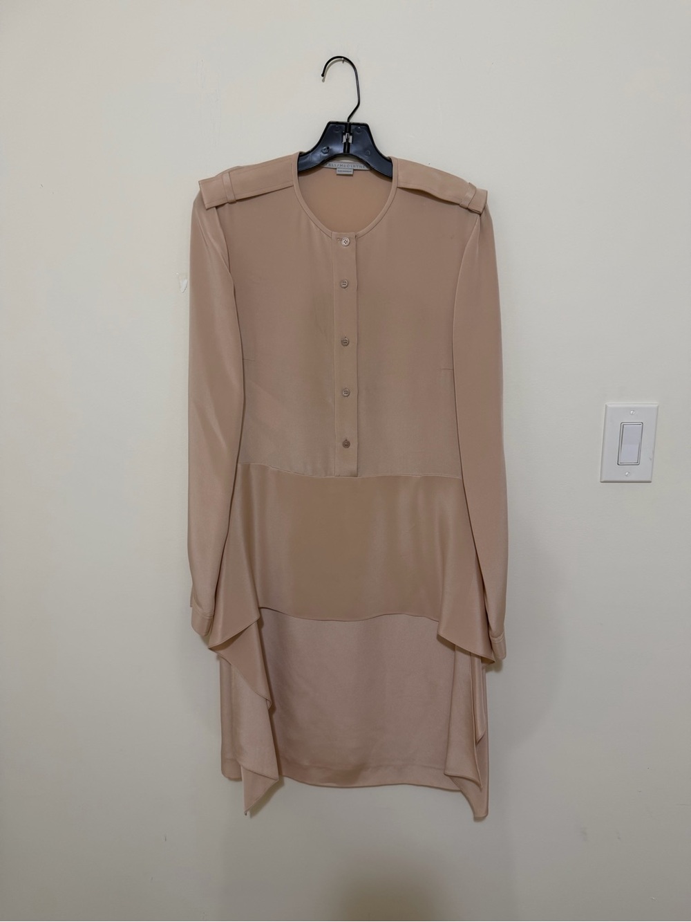 Stella McCartney Taupe High-Low Button-Front Dress